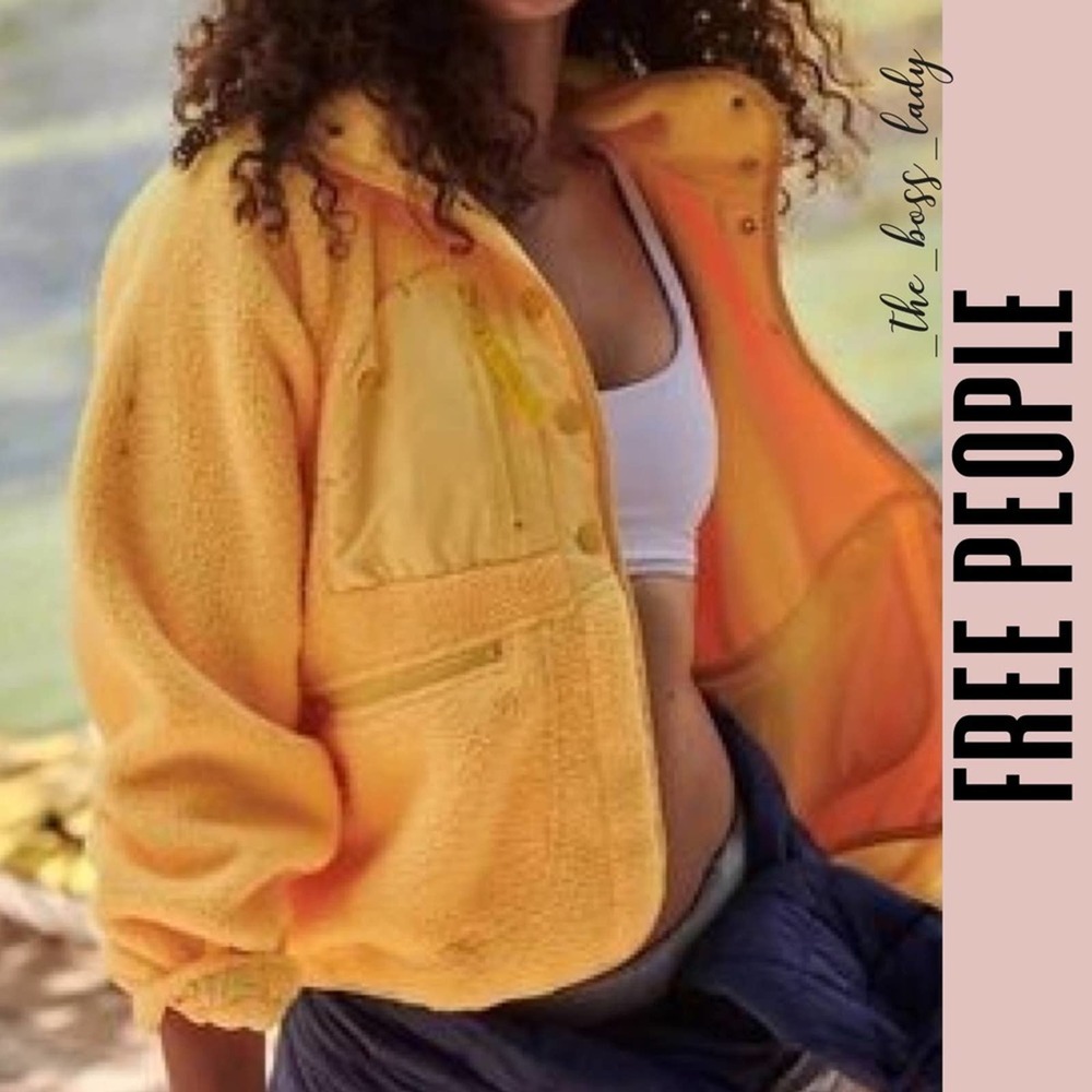 SOLD -D- Free People jacket orange fuzzy - Picture 7 of 16